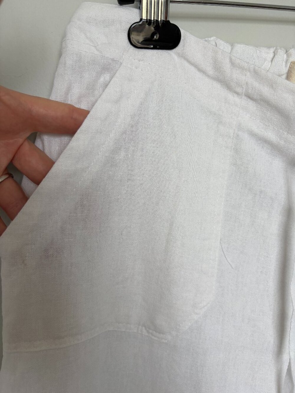 Just Living White Linen Wide Leg Pants L - Picture 3 of 7